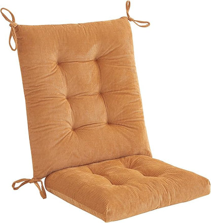 Outdoor Patio Cushion, Rocking Chair Cushion, Tufted Pads, Set of Upper and Lower with Ties Pack of 2 (2 Sets) - Back 20"×17", Seat 17"×17" (Khaki)
