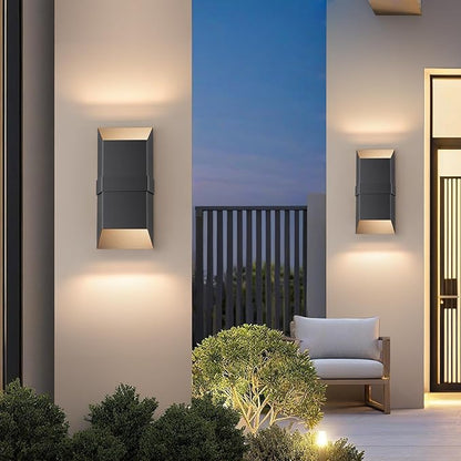Outdoor Lights Fixture Twins, Modern Led Wall Sconce Indoor, Black Exterior Wall Lights for House, Front Porch Light Outdoor Wall Mount, Patio Lights Fixture for Garage, Yard, 3000K