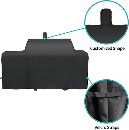i COVER Grill Cover for Oklahoma Joe's Longhorn Combo Charcoal Gas Smokers & Grills Protection Heavy Duty Waterproof Patio Outdoor Canvas Barbeque BBQ Smoker Covers