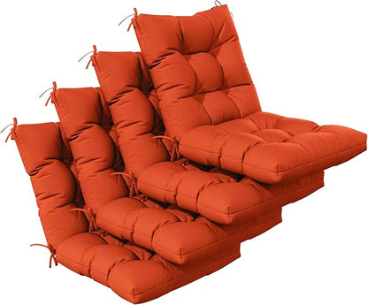 Patio Seat&Back Chair Cushions for Outdoor Furniture，Comfortable Cushions for Rocking/Dining/Lawn Chair-Set of 4