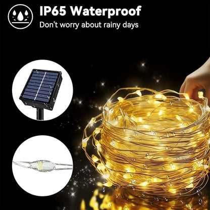Solar String Lights Outdoor Waterproof 6 Pack Total 198ft 600LED 8 Modes Twinkle Lights Solar Fairy Lights for Patio, Garden Yard Party Tree Christmas Halloween Decoration, Warm White