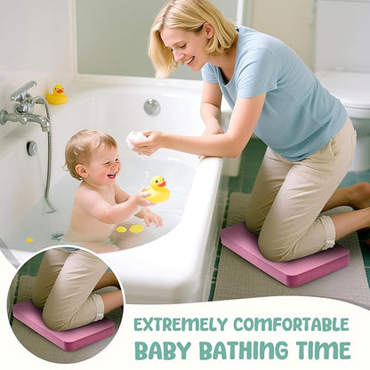 Baby Bath Kneeler, Extra Thick Kneeling Pad for Bathing Babies, Soft Foam Cushioning for Knee, 1.5" Thick Non-Slip, Fast-Drying,Gardening, Bathing Baby, Workout Supplies-Pink
