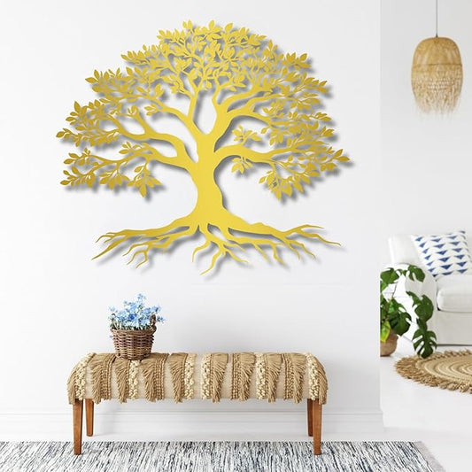 VTHTA Large Tree of Life Metal Wall Art,Tree Wall Sign for Living Room Bedroom Indoor Outdoor Garden Home Decoration (Black, 39" Wx34 H/100x87cm, Metal Wall Art)