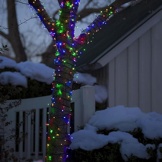 OZS 6 Pack 480LED Solar Christmas String Lights Outdoor, Waterproof 8 Modes Solar Tree Light, Green Wire Christmas Lights Outdoor for Garden, Party, Wedding, Christmas Decorations (Multicolor)