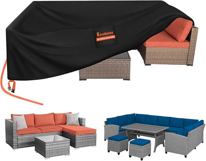 Kovshuiwe 8×4×2 ft Galvanized Raised Garden Bed Cover for Winter, Outdoor Furniture Covers Waterproof, Tear-Resistant, Heavy Duty, 600D Oxford, 96" Lx48 Wx28 H