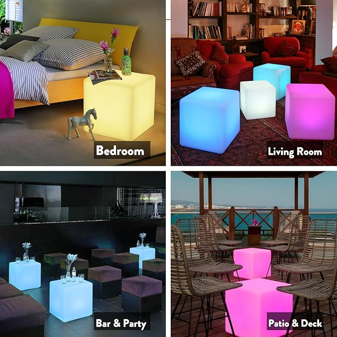 Mr.Go 12-inch LED Ball Light and 16-inch LED Globe Light Bundle, Rechargeable, Remote Control, Dimmable 16 RGB Colors 4 Modes, Waterproof, Great as Night Light Mood Lamp Ambient Lighting Decorations