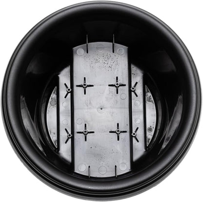 Bloem 12" Black Resin Deck Rail Round Planter, 9" H, 12" L, 12" W, Fits Rail Sizes Between 3.25" - 3.75" Wide