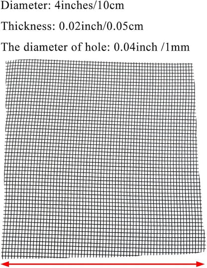 HAHIYO 50PCs 4Inch/10Cm Black Square Glassfibre Flower Pot Hole Mesh Pad Bottom Grid Mat Bonsai Drainage mesh Hole Screens Gasket Prevent Soil Loss Breathable Gasket Drainage Netting for Bonsai