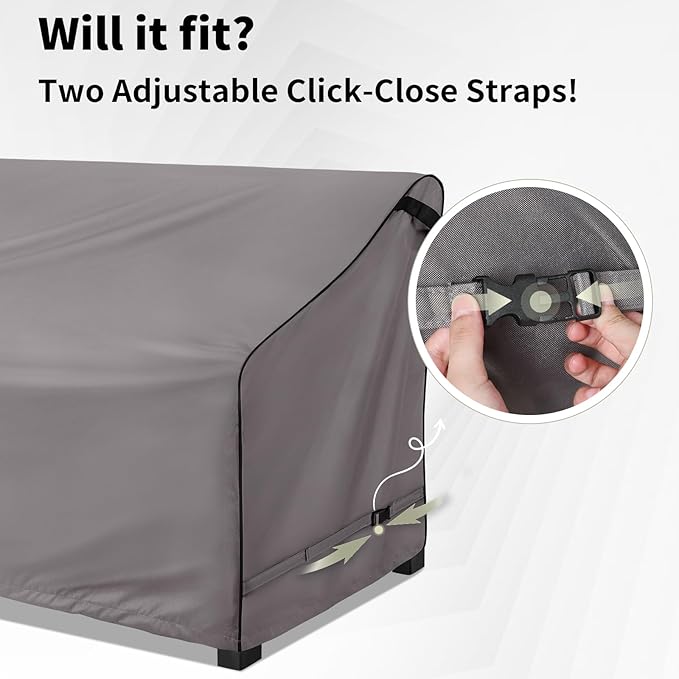 KylinLucky Outdoor Patio Sofa Cover fit 80 x 38 x 35 inch, 79 x 37, 78 x 36 Waterproof Weatherproof Heavy Duty 600D Garden Furniture Cover for Outside Sofa Couch