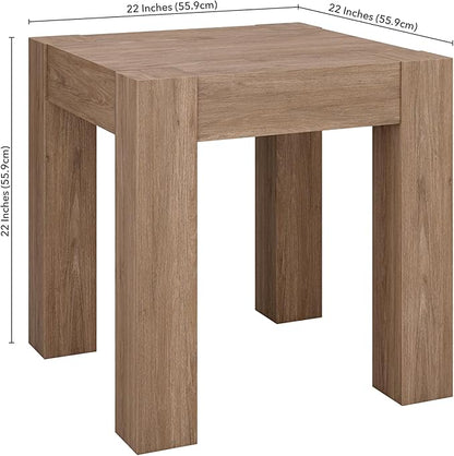 Henn&Hart Langston 22" Wide Square Side Table in Antiqued Gray Oak