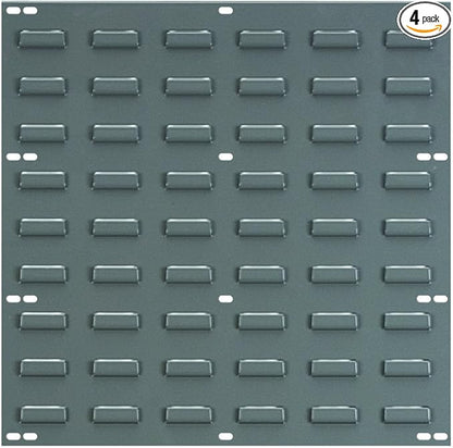 Akro-Mils 30618 Heavy Duty Wall Mount Garage Storage Steel Louvered Panel | Wall Storage Bin Hanging Organizer System for AkroBins, 18-Inch W x 19-Inch H, Grey, 4 Pack
