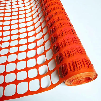 PotatoLife Plastic Mesh Fence Safety Fence, 2'x25' Roll with 50 Zip Ties, Resuable Temporary Netting for Garden Fencing, Construction, Snow Fencing, Animal Barrier, Poultry, Deer, Patio, Orange
