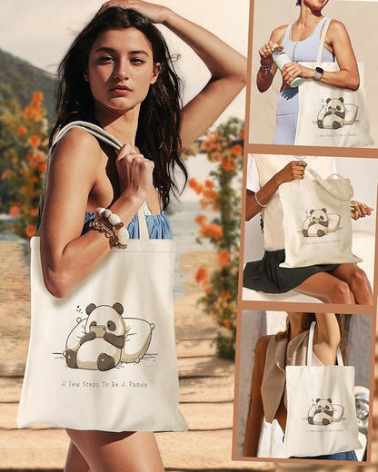 Miss Adola Aesthetic Canvas Tote Bag for Women - Sturdy Cloth Cotton Totes Bag with Pattern Shoulder Bag