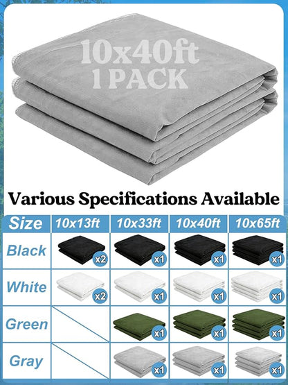 ANPHSIN 40x10ft Ultra fine Mosquito Net for Patio - Mesh Netting Screen for Outdoor Garden Porch Balcony, Protects Skin & Plants from Bugs, Birds, Gray
