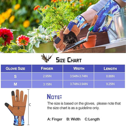 Leather-Gardening-Gloves for Women,Thorn-Proof Work-Gloves for Weeding,Digging,Planting,Pruning Yard garden Gloves