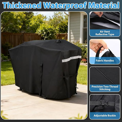 Utheer Grill Cover for Blackstone 28 Inch Griddle with Hood, 5483 Cover 600D Waterproof Heavy Duty Flat Top Grill Cover, Full-Length Outdoor Griddle Cover with Zipper and Adjustable Buckles, Black