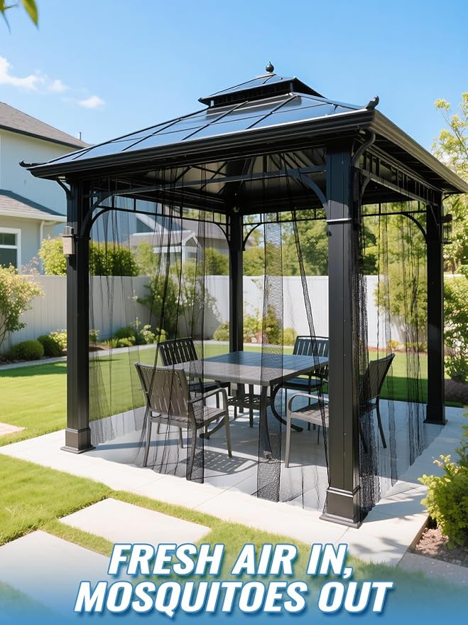 ANPHSIN 33x10ft Nearly Invisible Mosquito Net for Patio - Mesh Netting Screen for Outdoor Garden Porch Balcony, Protects Skin & Plants from Bugs, Birds, Black