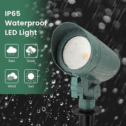 Outdoor Landscape Lighting, 12V 6.5W LED Low Voltage Spotlights with Connectors, IP65 Waterproof Yard Garden Pathway Tree Patio Spotlight, Warm White 3000K Directional Up Light, 6 Pack
