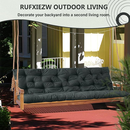 2/3 Seater Swing Replacement Cushion, Waterproof Porch Swing Cushions with Backrest, Thickened Bench Cushions for Outdoor Furniture, for Outdoor Patio Swing (Dark Grey, 60 * 40 in)