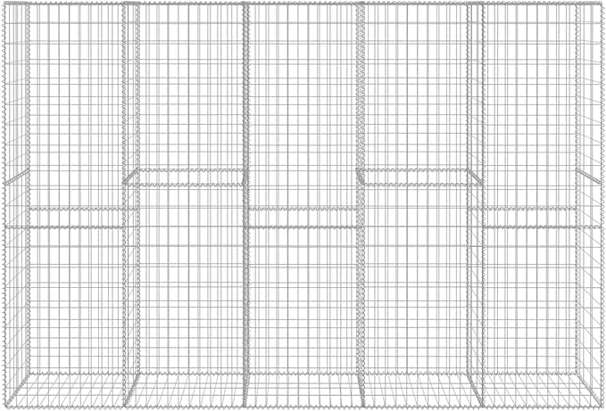 Tidyard Gabion Wall with Cover Mesh Wire Basket Panel Galvanized Steel Garden Stone Fencing Patio Decorative Fence for Outdoor Landscape Lawn 118.1 x 19.7 x 78.7 Inches (L x W x H)