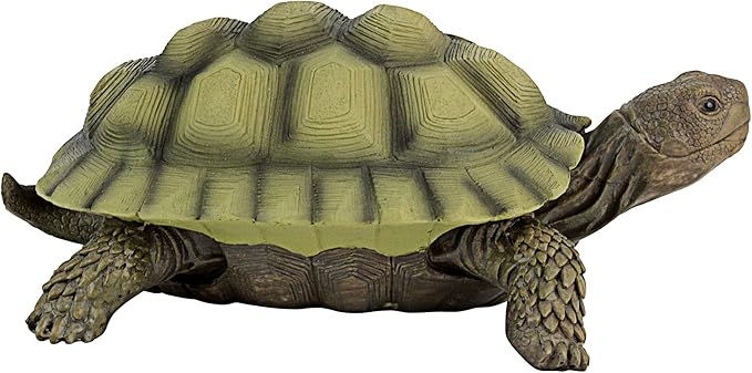 Design Toscano Gilbert the Box Turtle Indoor/Outdoor Garden Decor Animal Statue, Set of Two, 9 Inch Long, Cast Stone Resin, Green Painted Finish