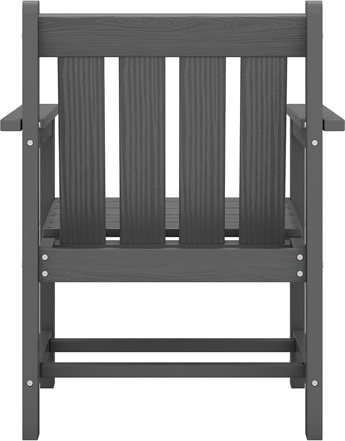 SERWALL Patio Furniture Set, HDPE Material All Weather Use Adirondack Chair Set with Side Table for Balcony, Porch, Garden, Backyard- Gray