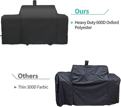 i COVER Grill Cover for Oklahoma Joe's Longhorn Combo Charcoal Gas Smokers & Grills Protection Heavy Duty Waterproof Patio Outdoor Canvas Barbeque BBQ Smoker Covers