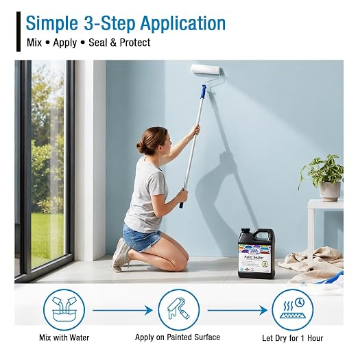 Rain Guard Paint Sealer Concentrate SP-9002 | Makes 2 Gallon | Protects Painted Concrete, Wood, Stone | Silane/Siloxane Acrylic Waterproofer | UV Resistant | Fast Drying | Semi-Satin Finish