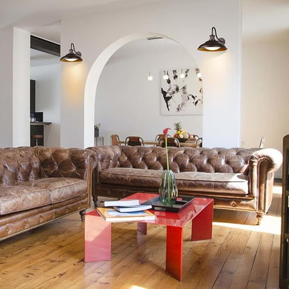 Outdoor LED Barn Lights, 16 Inch Dome Large Farmhous Exterior Wall Lights Fixture with Adjustable Color Temperature, Modern Bronze Gold Wall Sconces Outside for House Garage Doorway, 2Pack