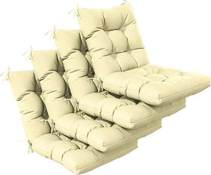Patio Seat&Back Chair Cushions for Outdoor Furniture，Comfortable Cushions for Rocking/Dining/Lawn Chair-Set of 4
