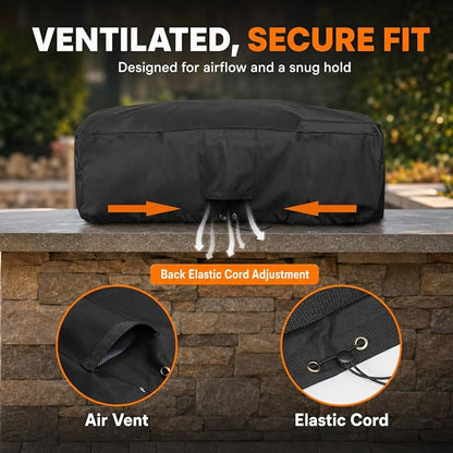 Grisun 45 Inch Built-in Grill Cover for Bull Built in Gas Grills 42-45 inch, Grill Cover for Outdoor Grill, Bull Outdoor Kitchen & Grill Head Cover, Heavy Duty Waterproof BBQ Grill Cover with Handle