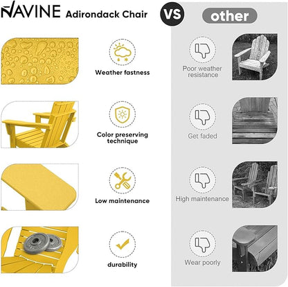 Adirondack Chair Set of 8, HDPE Folding Adirondack Chair with Multifunctional Cup Holder, Weather Resistant Fire Pit Chair for porches, patios, poolsides, Decks.