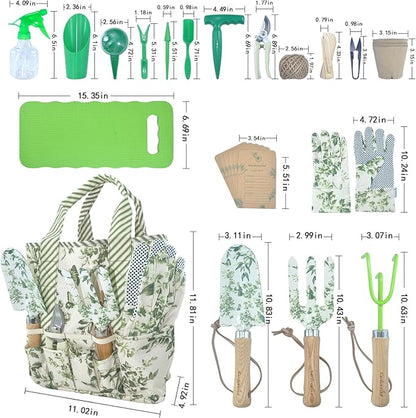 Gardenwind 32pcs Gardening Tools for Women Heavy Duty Gardening Tools Set with Fashion and Function, Water Proof Garden Tool Set, Gardening Gifts for Women