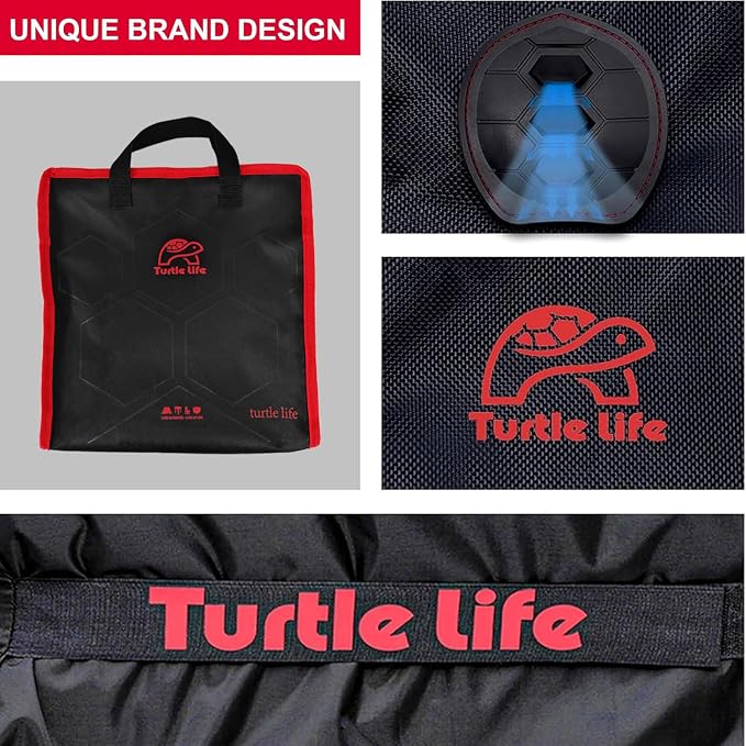 Turtle Life BBQ Grill Cover, 52 Inch Heavy Duty Waterproof 3 Burner Barbecue Gas Grill Covers for Weber Spirit Char-Broil Performance and Signature, Black