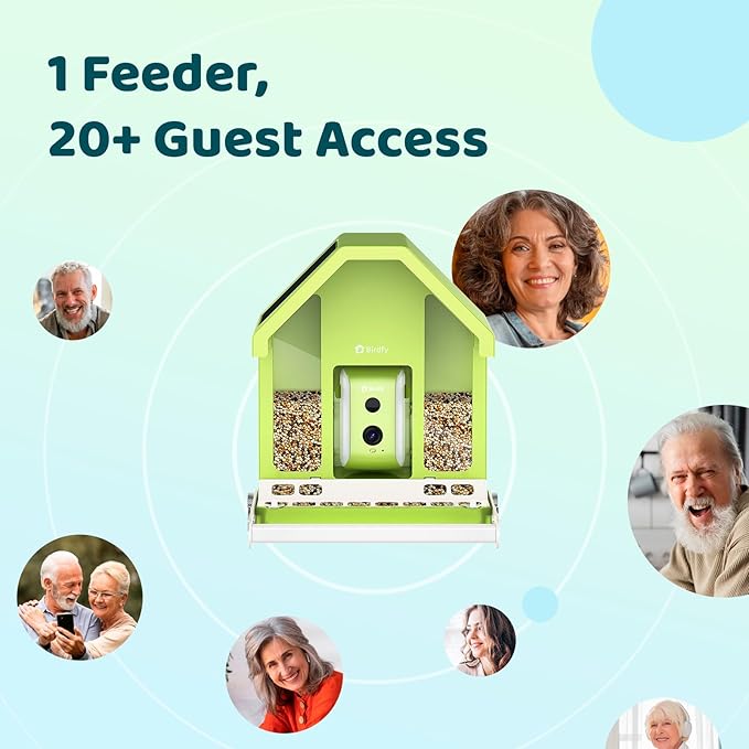 Birdfy Smart Bird Feeder with Camera, Durable Metal Bird Feeders for Outdoors, Auto-Detect & Record HD Videos, Instant Alerts & Live View, Solar Powered, Weatherproof for Backyard, Ideal Gift for Mom