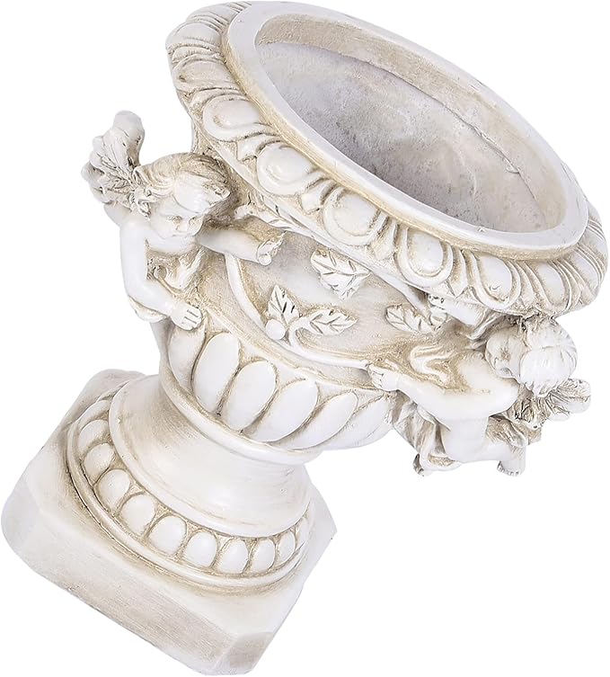 Hemoton 1PC Outdoor Flowerpot European Style Resin Crafts Flowerpot (Beige)