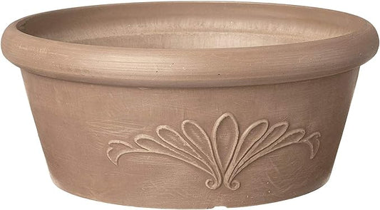 Arcadia Garden Products PSW TA30TP Plastic/Stone/Wood Composite Bulb Pan – No Drainage Hole (Drillable), Planter Bowl for Succulents, Bonsai, Fairy Gardens, Herbs,12-Inch, Taupe
