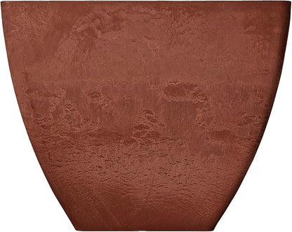 PSW Pot Collection FB40TC 16x13 inch Plastic/Stone/Wood Composite Square Planter – No Drainage Hole (Drillable), Modern Indoor/Outer Pot for Flowers, Foliage, Fairy Gardens, Terra Cotta Color