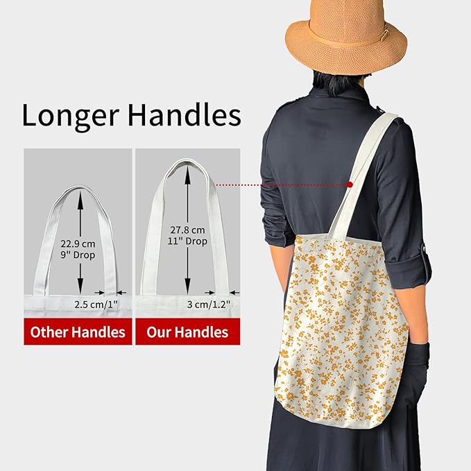 itgowisa Canvas Tote Bag for Women, Tote Bag with Zipper Inner Pocket, Zippered Canvas Bag for Shopping Work Grocery Everyday