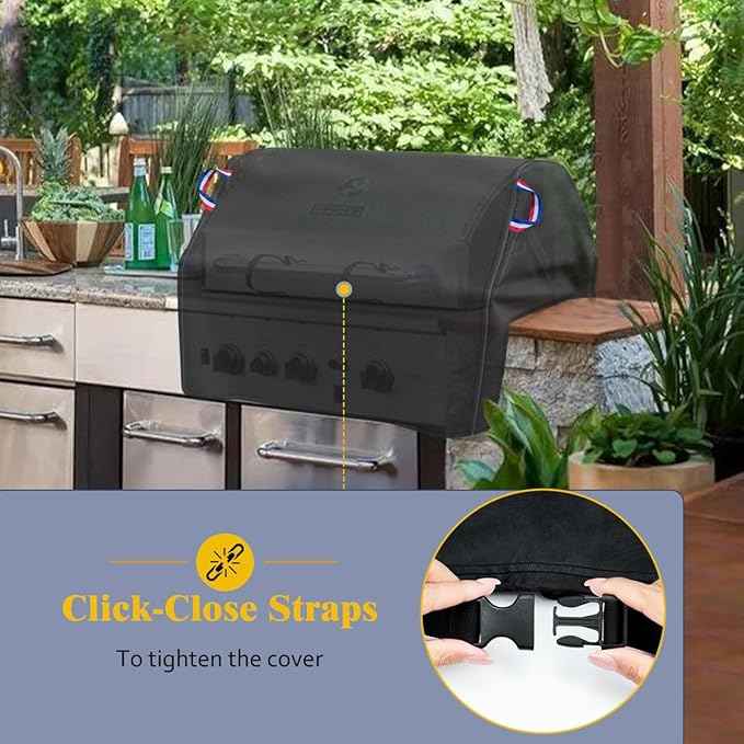 38" Built-in Grill Cover for Outdoor Grill, Waterproof BBQ Grill Top Cover Outdoor Kitchen & Grill Head Cover - 38" W x 28" D x 24" H