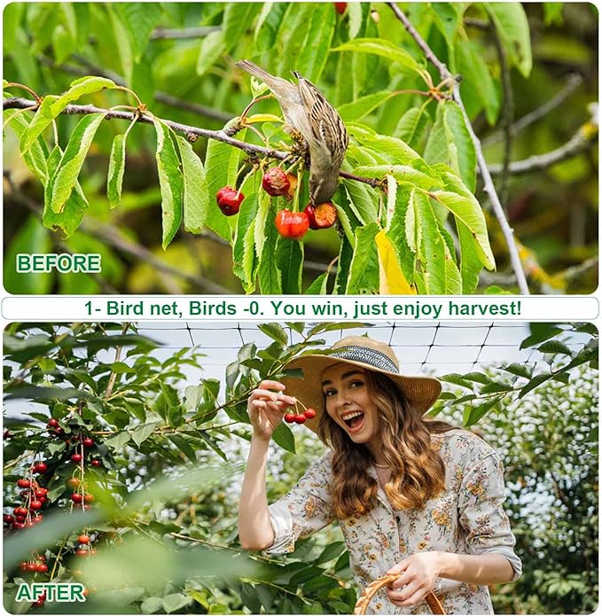 Mklsit Deer Netting Fence, 8ft x 100ft Bird Netting Heavy Duty Garden Netting for Garden Protection Fruit Trees Vegetable Plants Against Birds, Deer and Other Animals