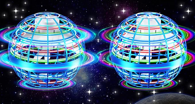 Vantexi Flying Orb Ball Toy,2026 Upgraded Parachute LED,Magic Hand Controlled Mini Gravity Ball,Cosmic Globe Boomerang,Cool Christmas Birthday Gift for 6 7 8 9 10+ Year Old Boys Girls-Blue & Blue