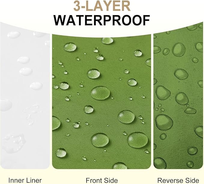 downluxe Waterproof Outdoor Chair Cushions Set of 4, 19" x 19" x 3" Patio Chair Cushion with Non-Slip Ties & Handle, Square Outdoor Cushion for Patio Furniture with Removable Cover, Grass Green