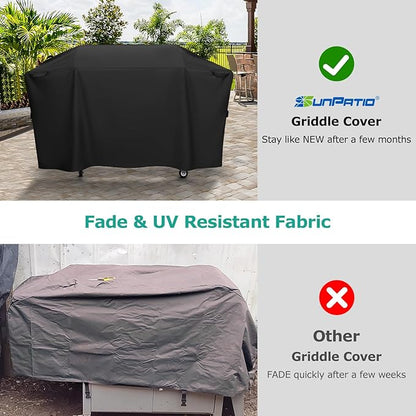 SunPatio Griddle Cover for Blackstone 36" Pro Series, Heavy Duty Waterproof Flat Top Gas Grill Cover 70 Inch, Outdoor All Weather Protection Griddle Cooking Station Grilling Protector, Black