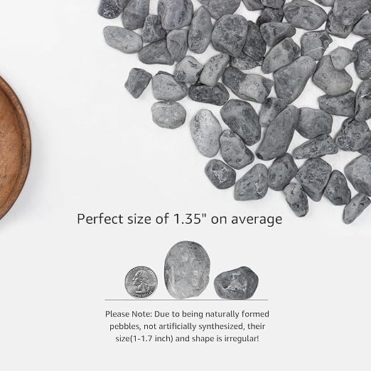 LOIOOJ Black Natural Gravel, 1-1.7 Inch Decorative Stones for Plants, Garden, and Landscaping – 40LB, Ideal for Walkways, Vases, Crafting, Home Decor, and Outdoor Landscaping