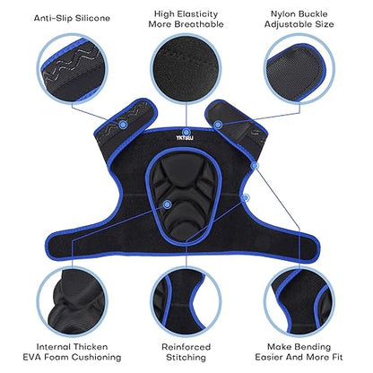Knee Pad Women Men for Gardening House Working, Floor and Carpet Cleaning, Construction Work, Cleaning Knee Pads With High Elastic Fabric Black with Blue Edge S