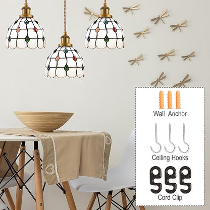 15.4ft Pendant Light Cord Kit, Industrial Vintage Plug in E26 Socket Hanging Light with Switch, Hemp Rope Hanging Light Fixture for Pendant Lamp Farmhouse Lamp Cable DIY