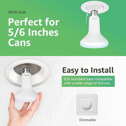 18 Pack BR30 LED Recessed Light Bulb, Dimmable Indoor Flood Light Bulbs CRI80 7W Equivalent 65W 5000K Daylight 650 Lumens, 15000 Lifetime Hours E26 Base LED Can Light Bulb, Flicker-Free