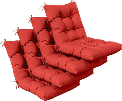 Patio Seat&Back Chair Cushions for Outdoor Furniture，Comfortable Cushions for Rocking/Dining/Lawn Chair-Set of 4