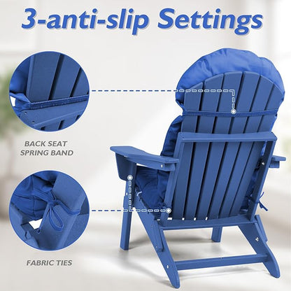 Adirondack Chair Cushion Set of 2, Rocking Chair Cushions High Back, Thickened Patio Chair Pad for Indoor and Outdoor, Glider Rocker Chairs Replacement Cushions Set wih Ties